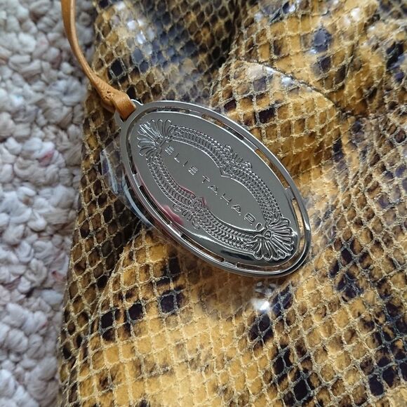 Elie Tahari Python Embossed Leather Crossbody Bag in yellow and black - Picture 6 of 14